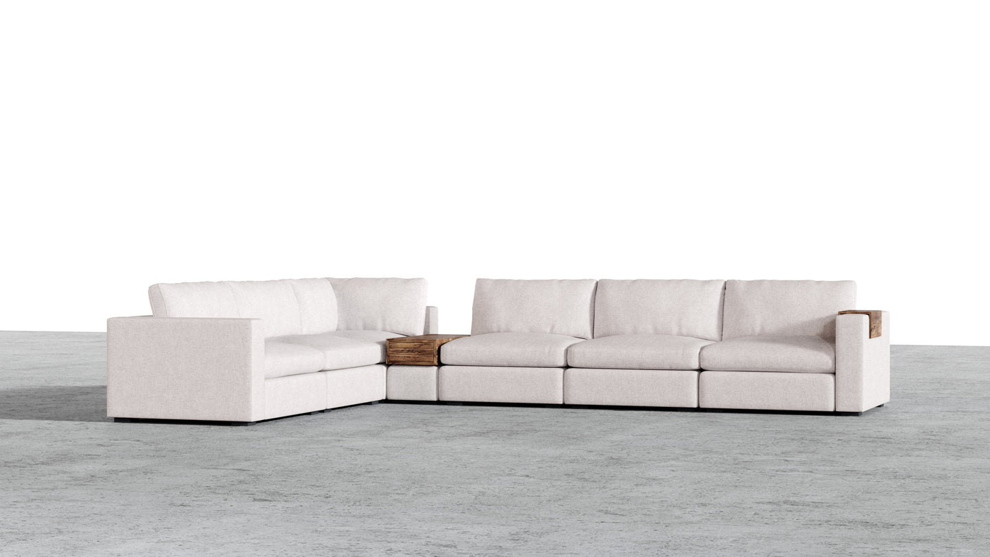Canapé d'angle sectionnel Bennet 7 places