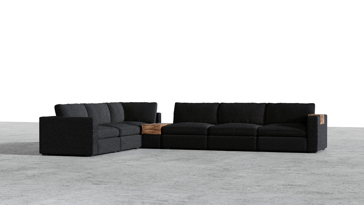 Canapé d'angle sectionnel Bennet 7 places