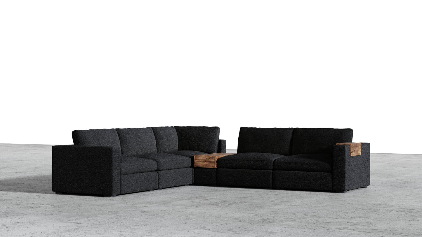 Canapé d'angle sectionnel Bennet 7 places