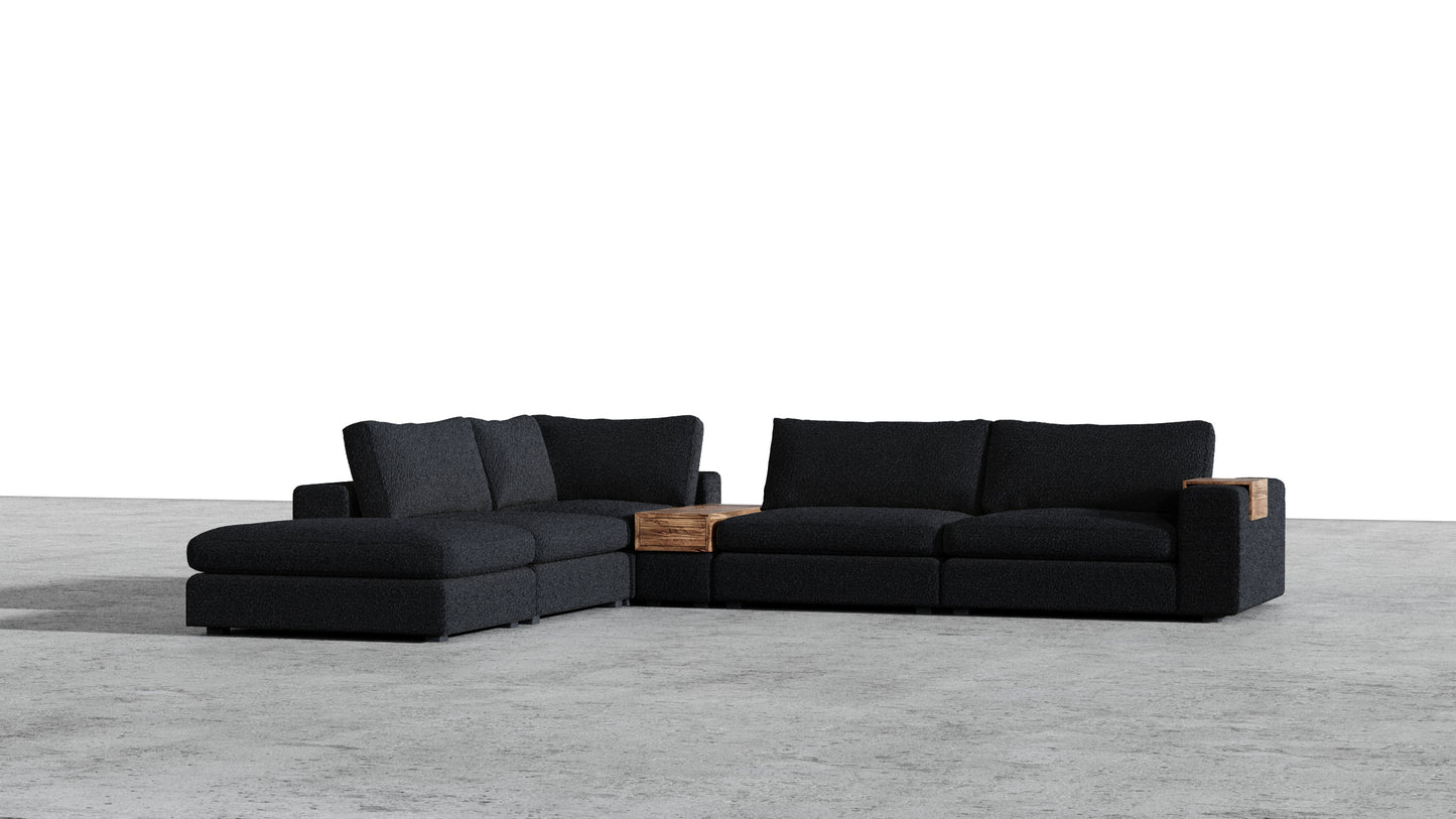 Canapé 4 places Titan avec pouf