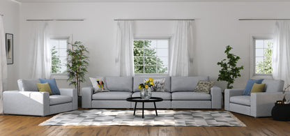 Titan Silver Grey Sofa & 2 Grand Chairs