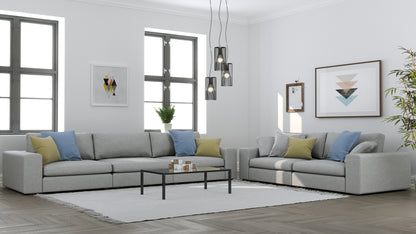 Titan Silver Grey Grand Sofa & 80" Love Seat