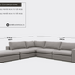 Titan Corner Armless Sectional With Ottoman 4 Seater