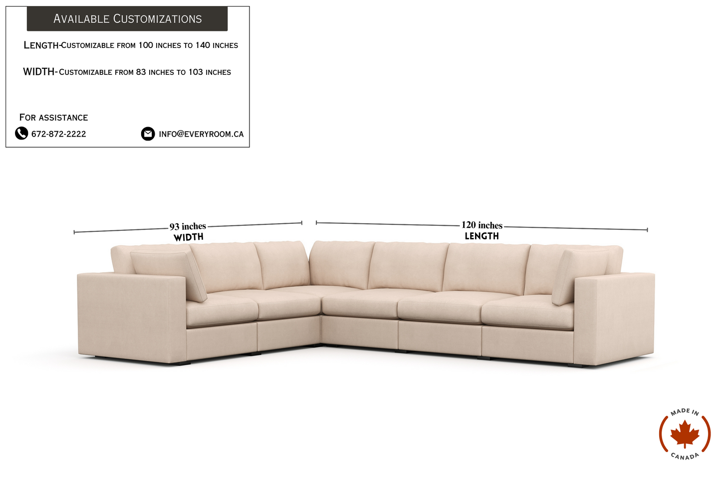 Bennet Amber Beige 6 Seat Corner Sectional