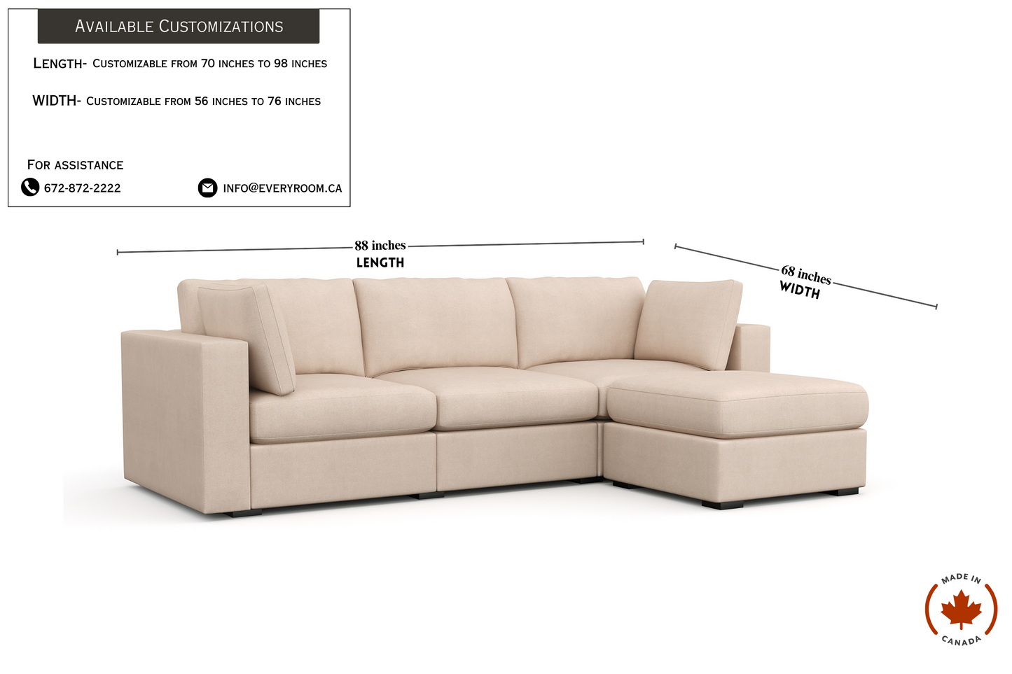 Bennet Amber Beige Sofa & Ottoman