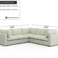 Bennet Pearl Cream 5 Seat L Shape Sectional