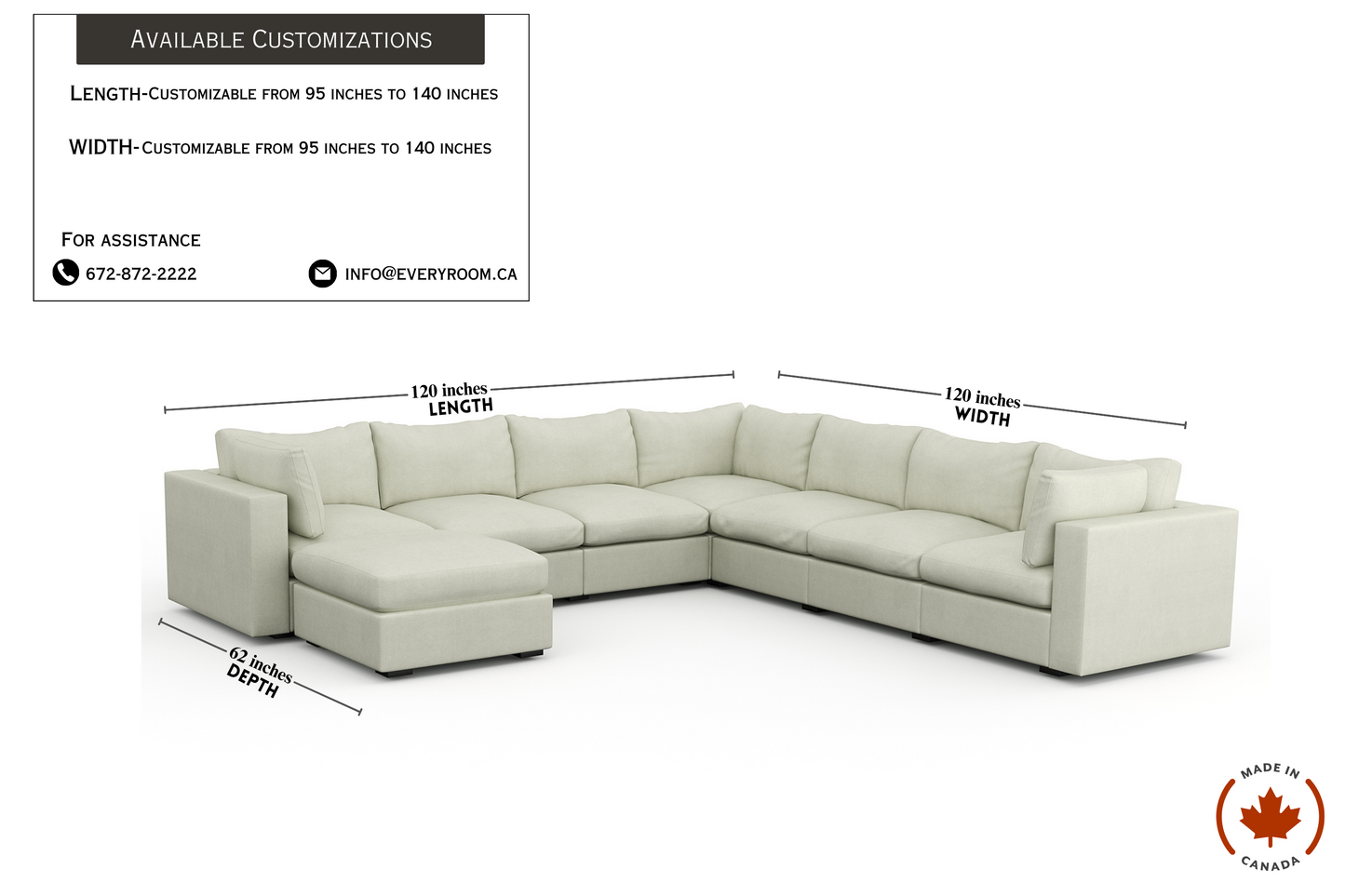 Bennet Pearl Cream 7 Seat Corner Sectional