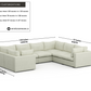 Bennet Pearl Cream 7 Seater U Shape