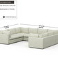 Bennet Pearl Cream 8 Seater U Shape