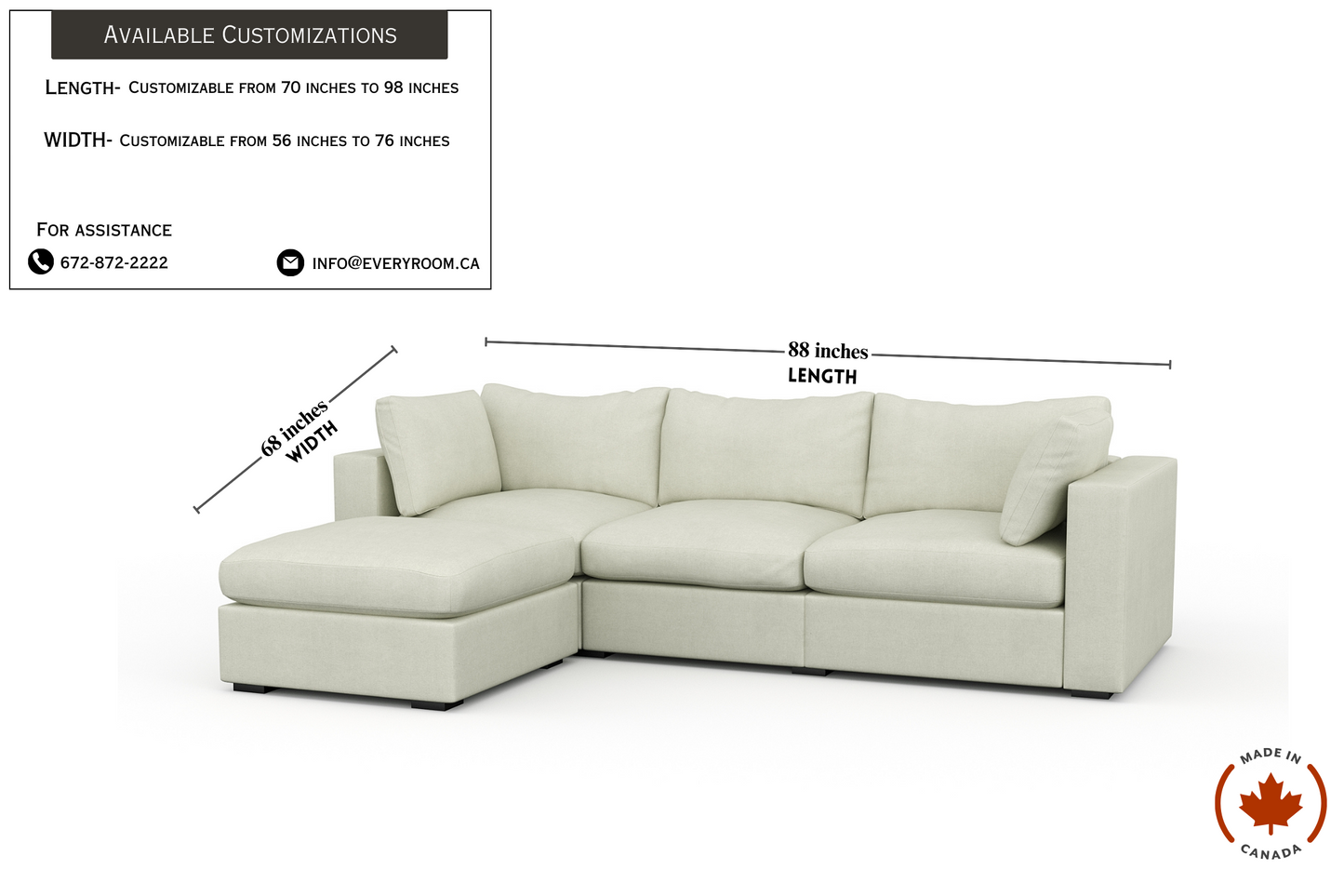 Bennet Pearl Cream Sofa & Ottoman