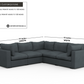 Bennet Pewter Grey 5 Seat L Shape Sectional