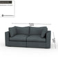 Bennet Pewter Grey Sofa & 62" Love Seat