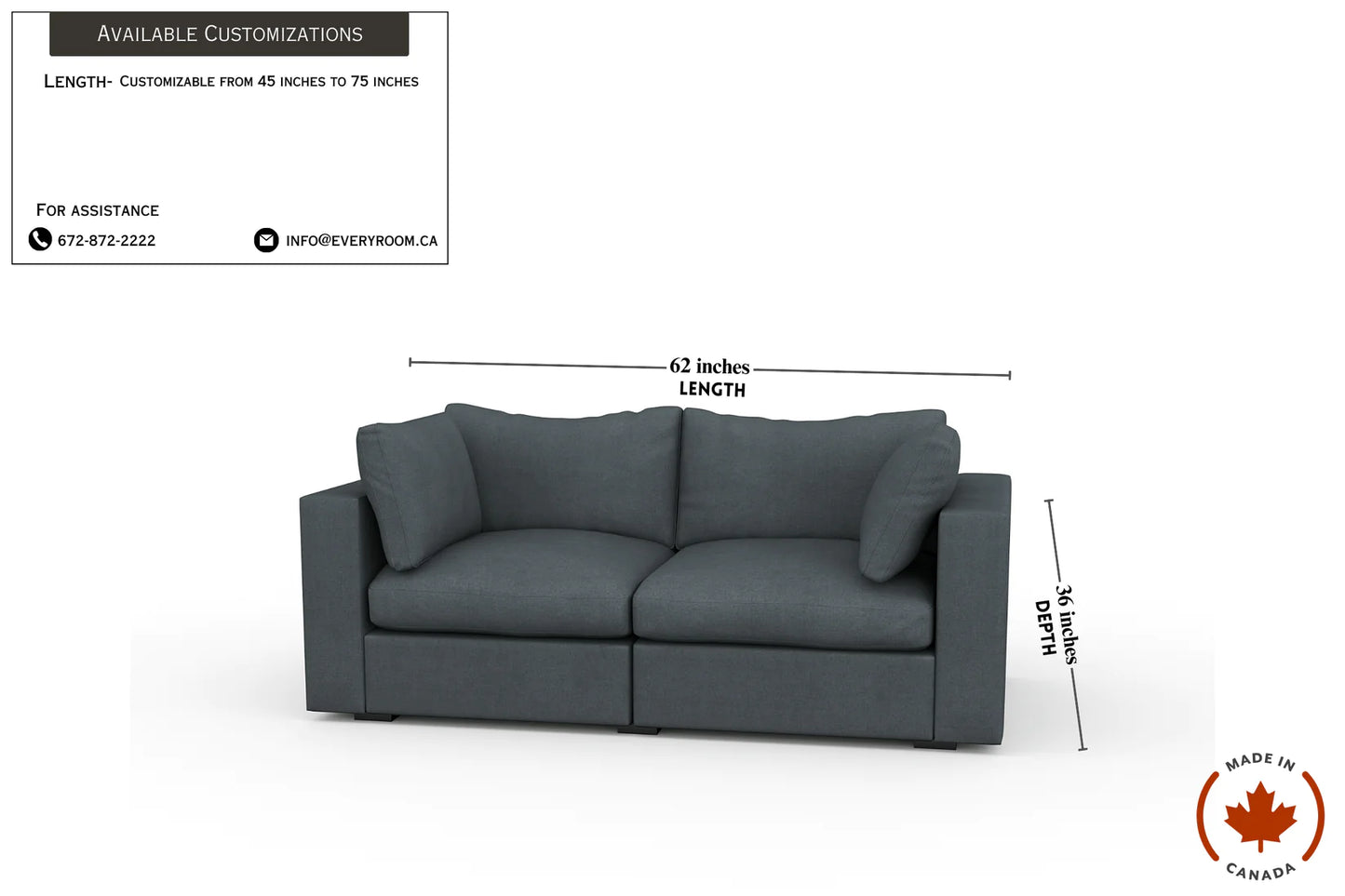 Bennet Pewter Grey Sofa & 62" Love Seat