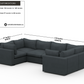 Bennet Pewter Grey 6 Seater U Shape