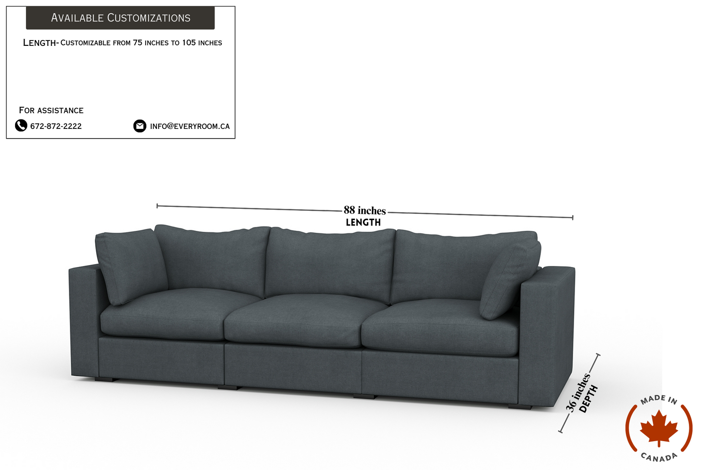 Bennet Pewter Grey Sofa