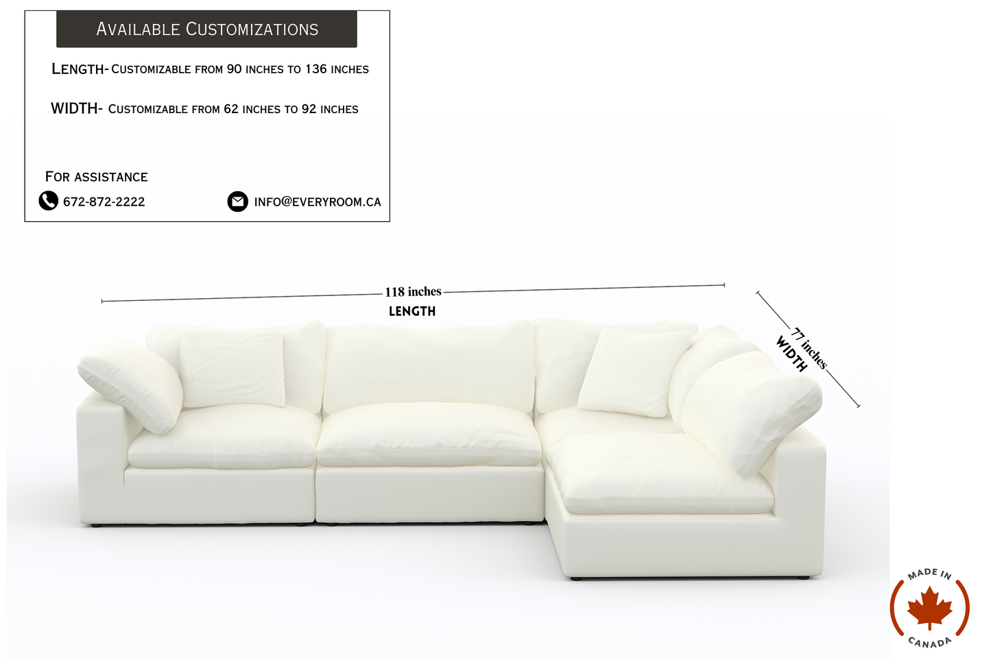 Cloud Paradise Sectional 4 Seater