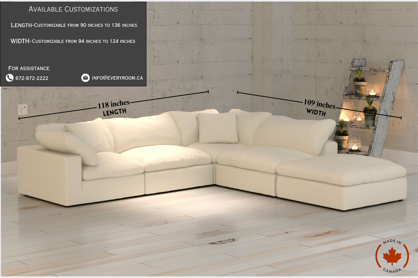 Cloud Paradise Sectional 4 Seater With Ottoman