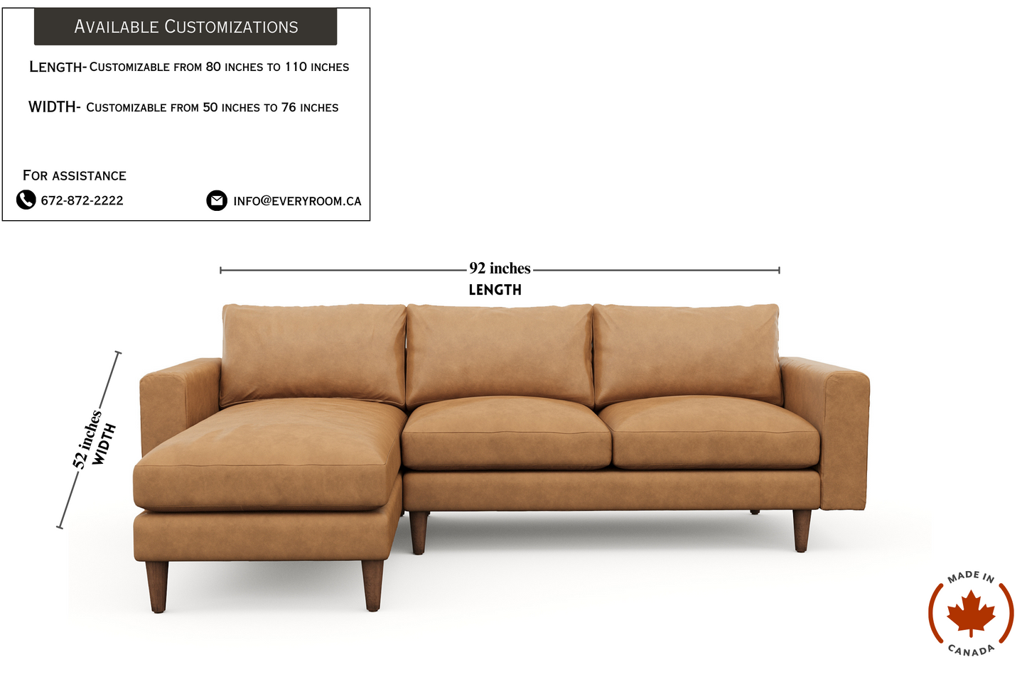 Dawson Classic Chaise Sectional