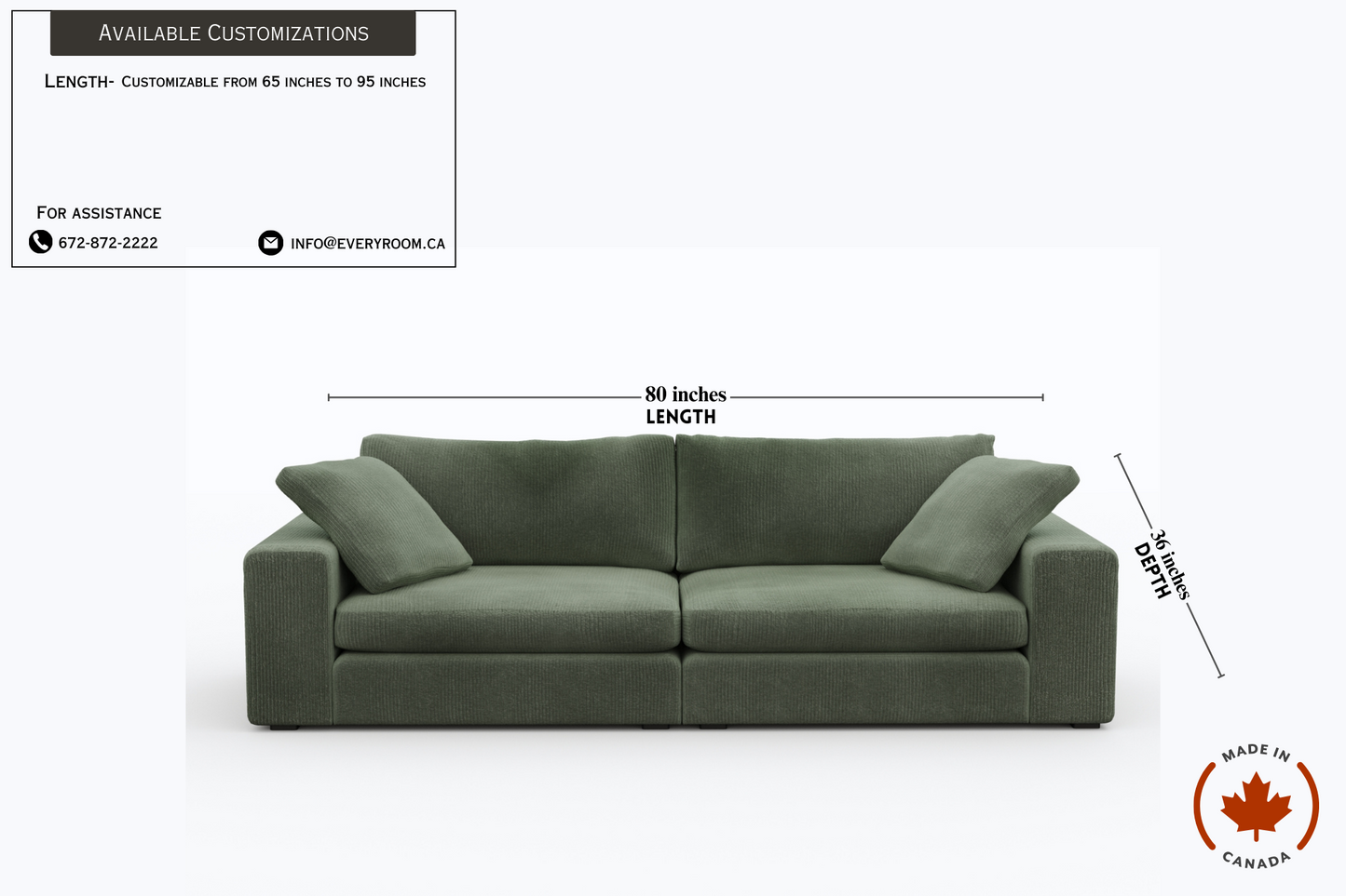 Juniper Green Corduroy Loveseat