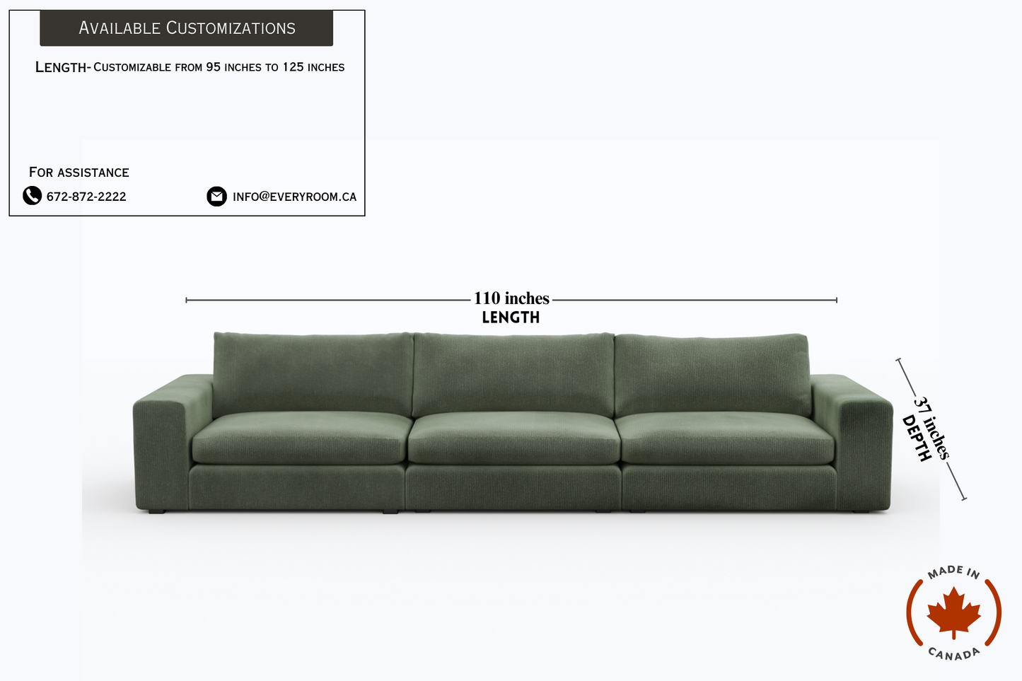 Juniper Green Corduroy Sofa