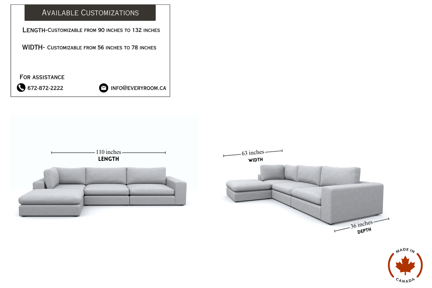 Titan Silver Grey Sectional