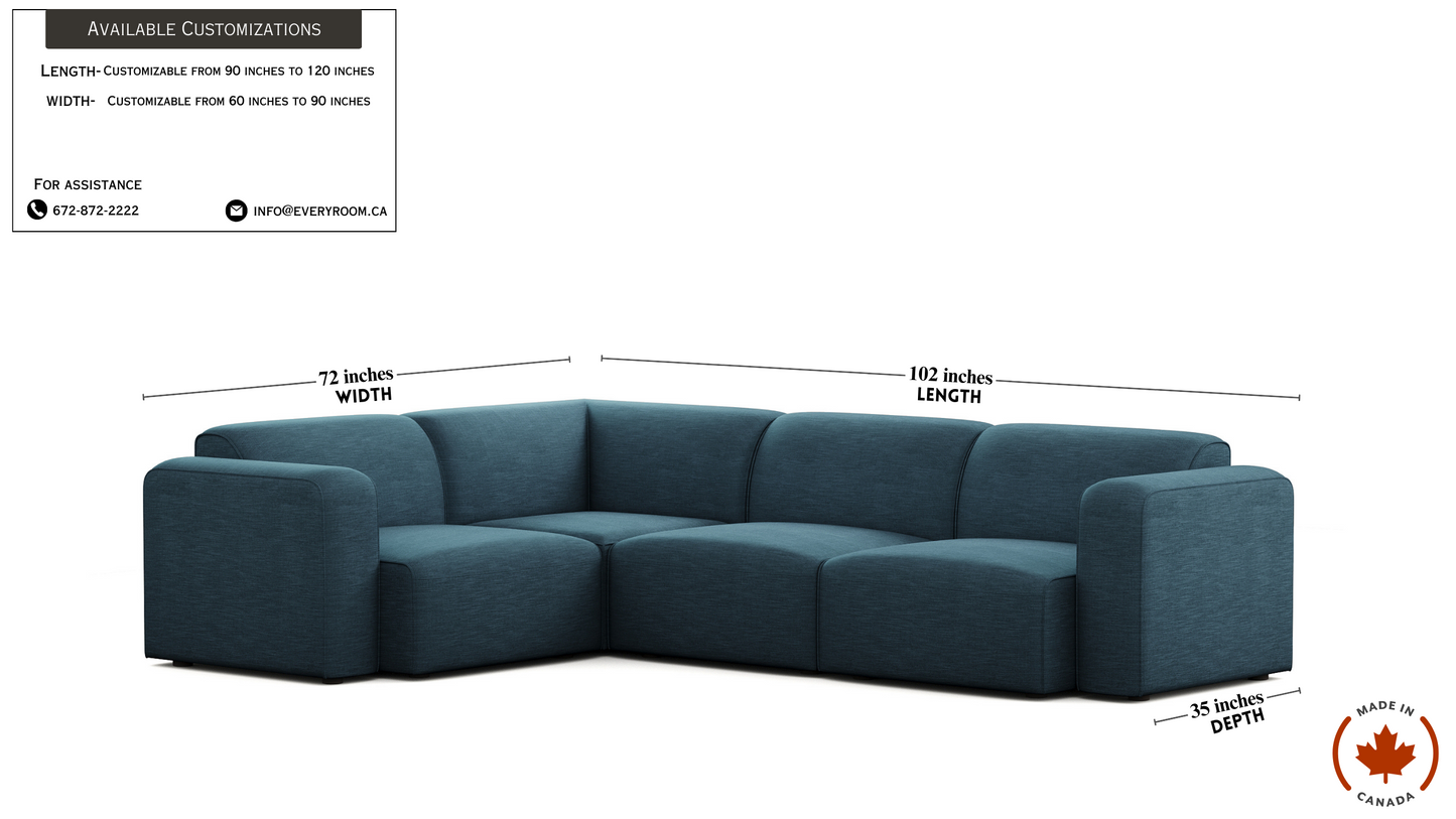 Luna Blue Left Sectional