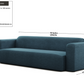 Luna Blue Long Seat Sofa