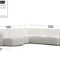 Luna Boucle White Left Chaise Sectional