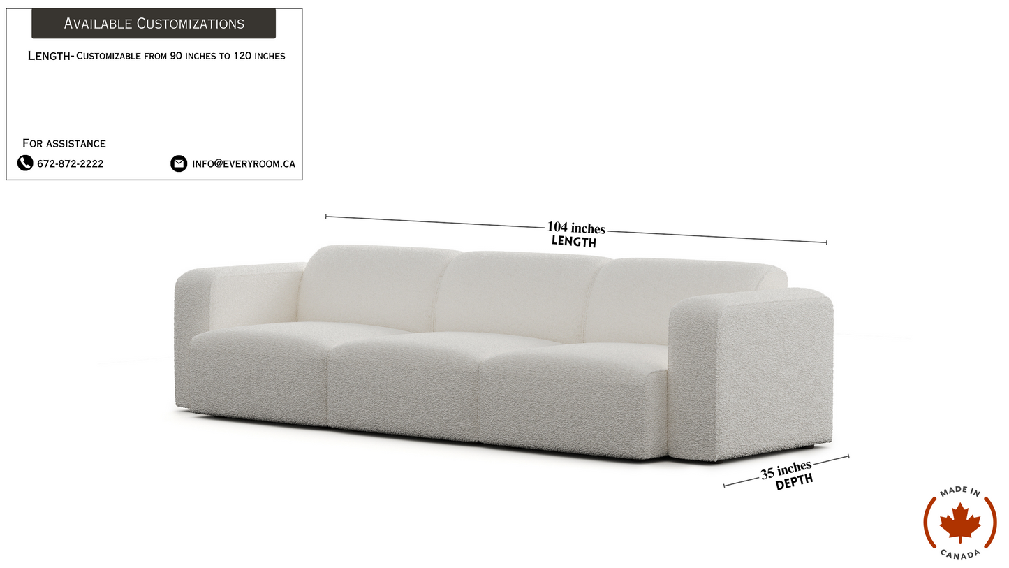 Luna Boucle White Sofa