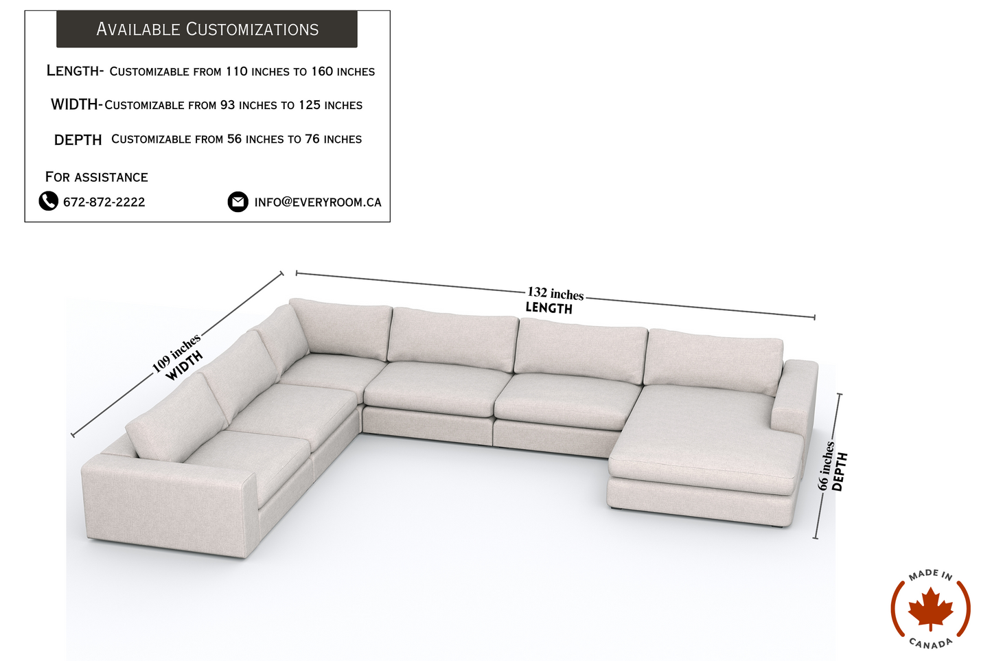 MGR 5 Seat + Chaise Corner Sectional