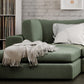 Juniper Green Corduroy Grey Ottoman