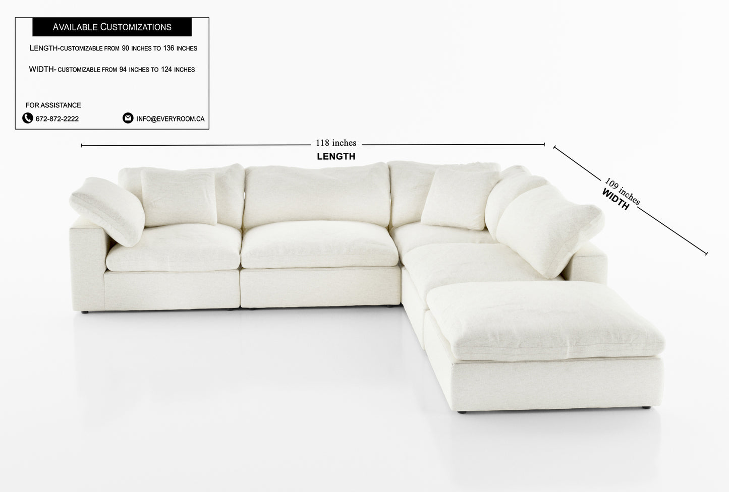 Cloud Paradise Sectional 4 Seater With Ottoman