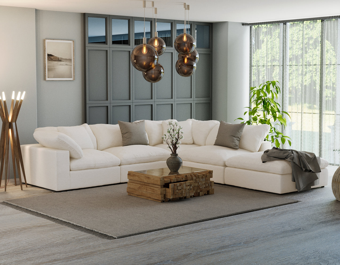 Cloud Paradise Sectional 4 Seater With Ottoman