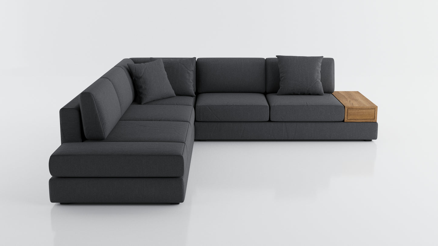 Elite Comfort Black Corner Sectional