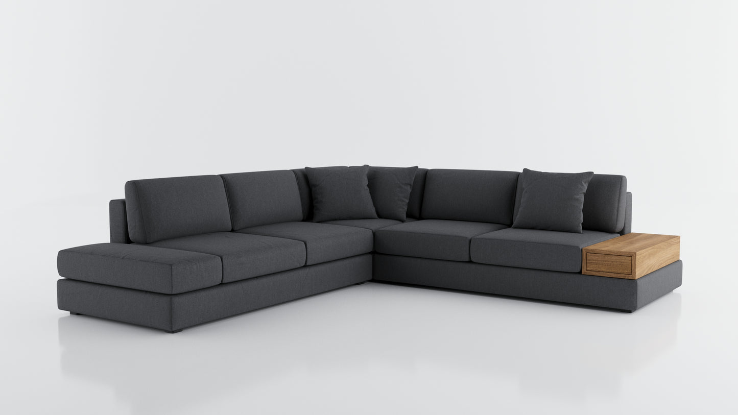 Elite Comfort Black Corner Sectional