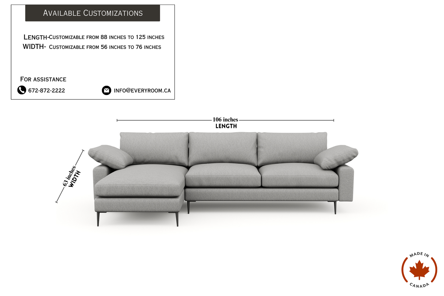 Slate Ash Grey Sectional