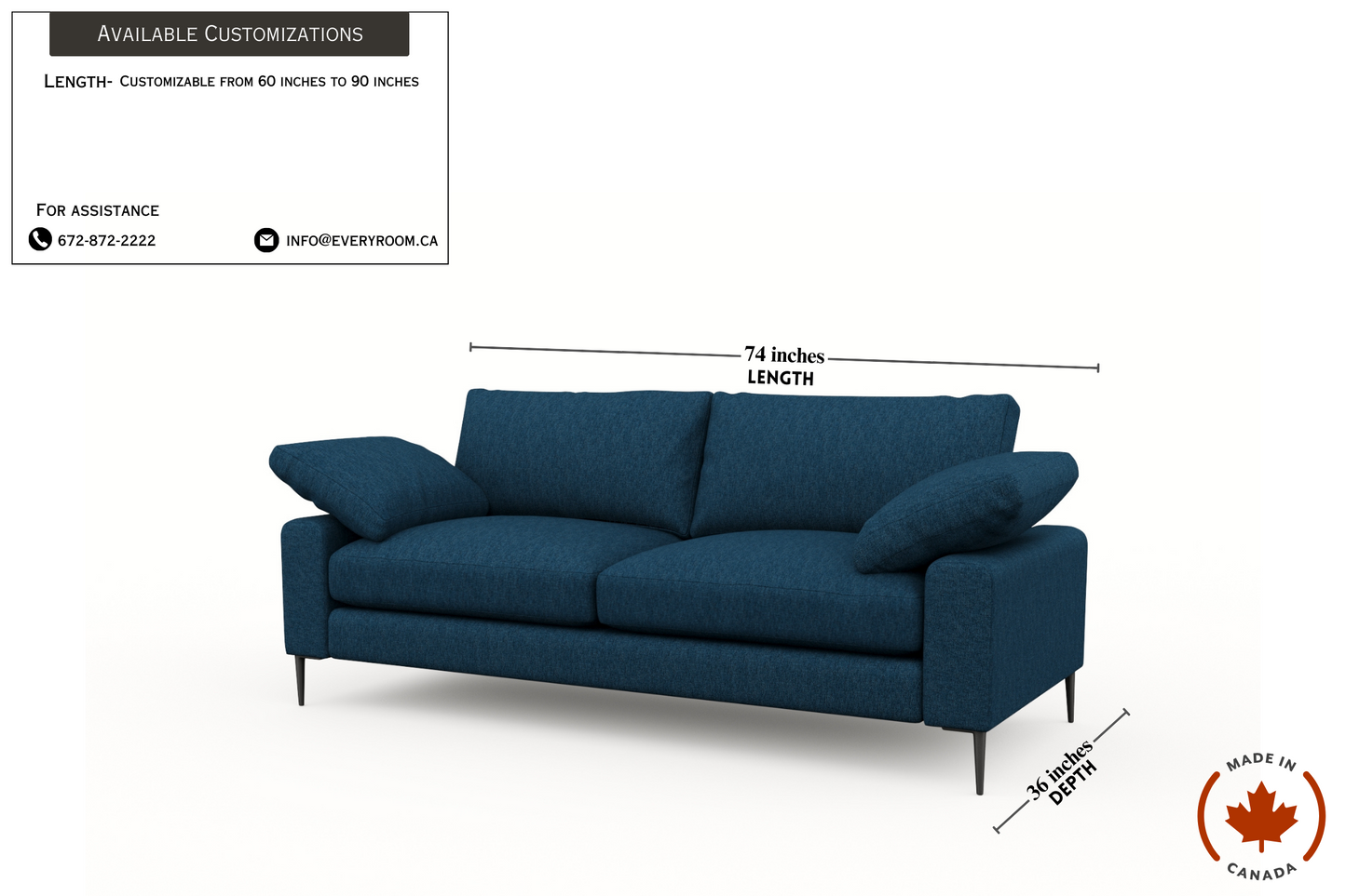 Slate Midnight Blue Sofa & Loveseat