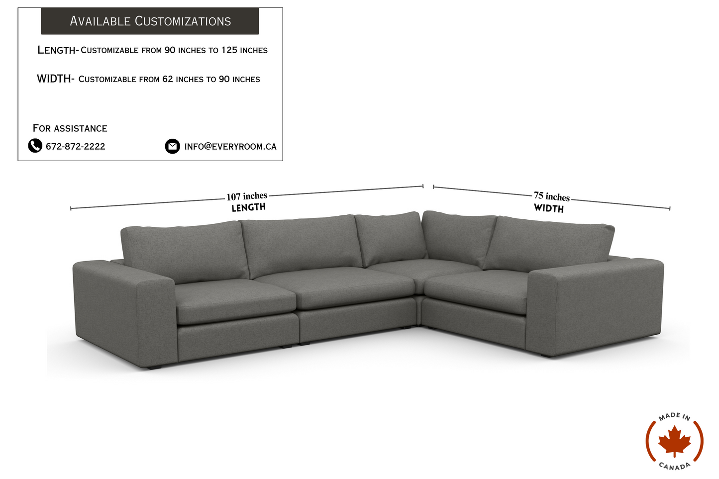 Titan Libby Grey 4 Seat Corner Sectional