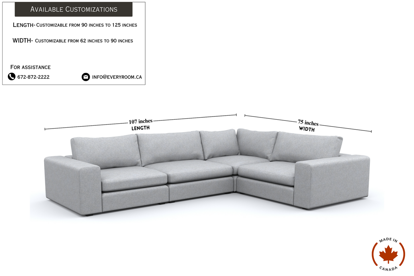 Titan Silver Grey 4 Seat Corner Sectional