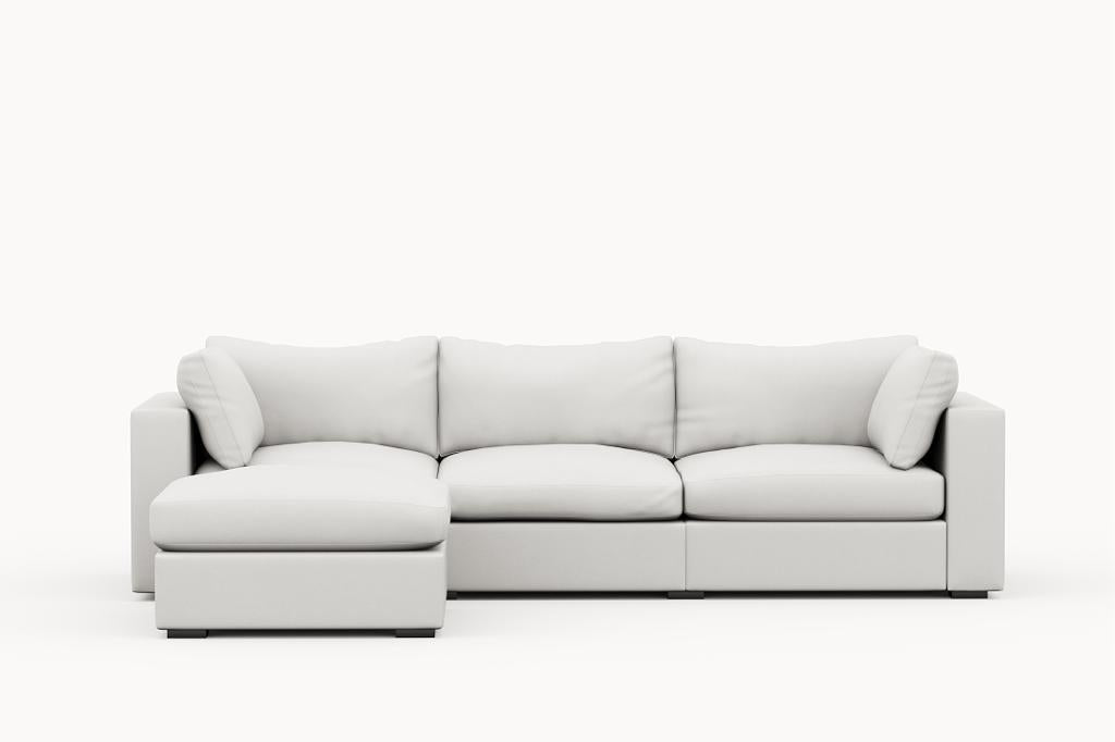 Bennet Ivory White Sofa & Ottoman