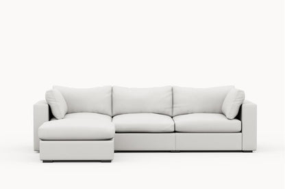 Bennet Ivory White Sofa & Ottoman