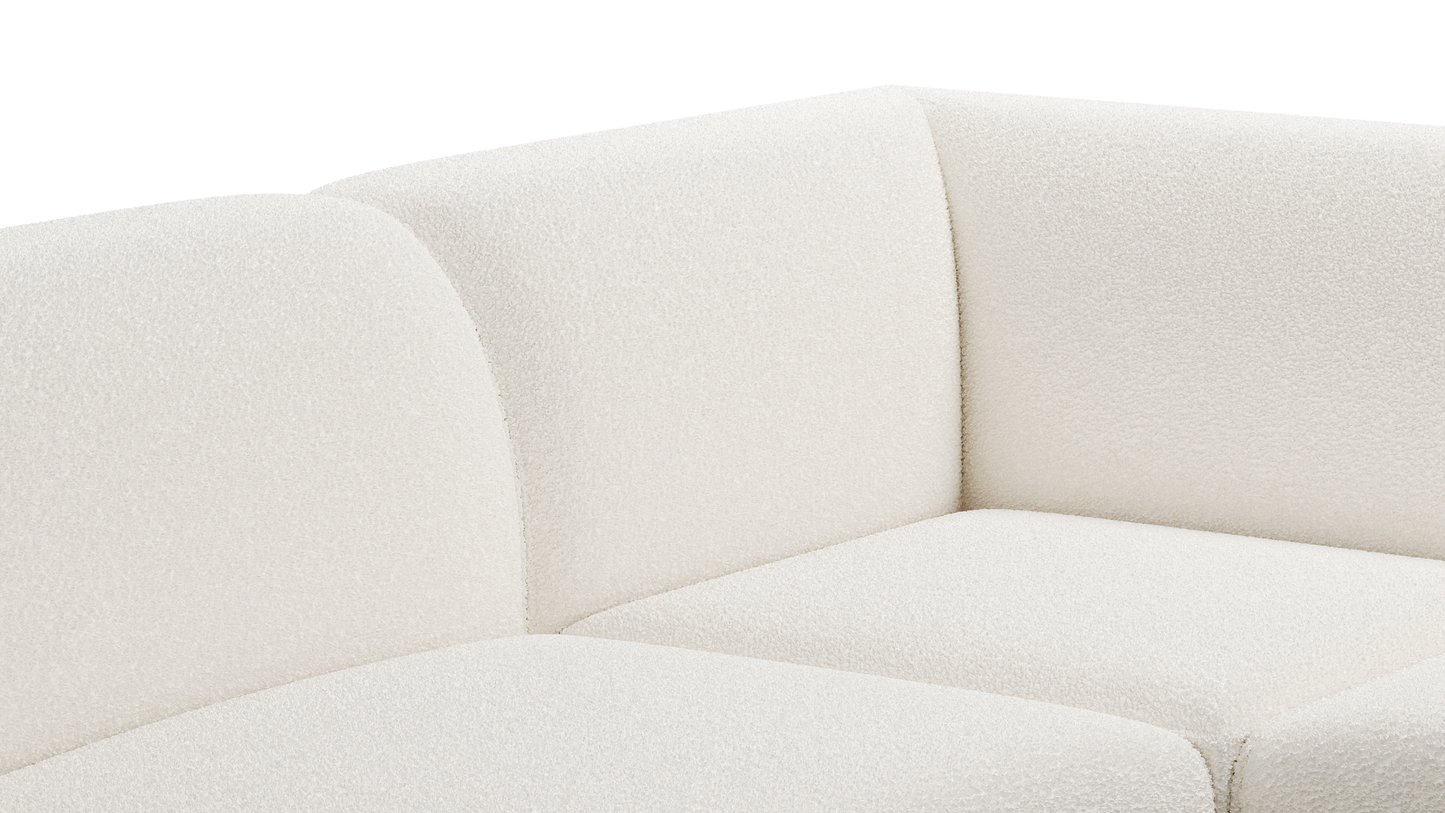 Luna Boucle White Loveseat