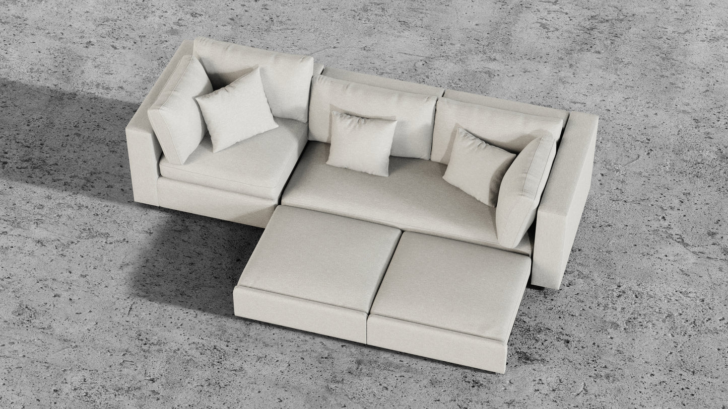 Canapé d'angle sectionnel Bennet 7 places