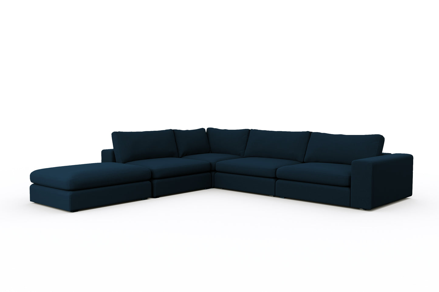 Titan Corner Armless Sectional With Ottoman 4 Seater